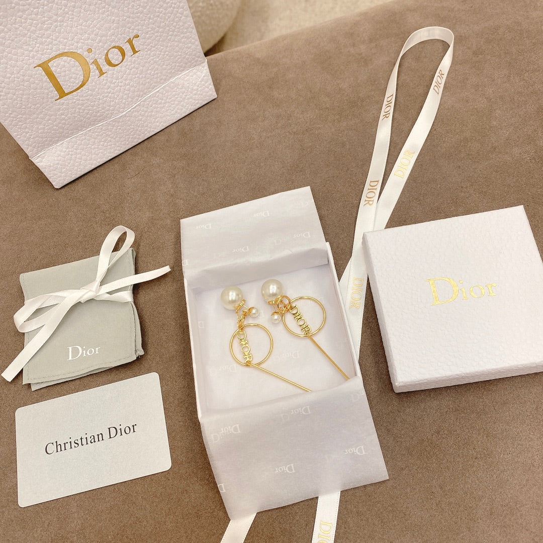 DIOR| Chain And Hoop Earrings